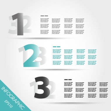 Turkuaz üç numarası Infographic seçenekleri