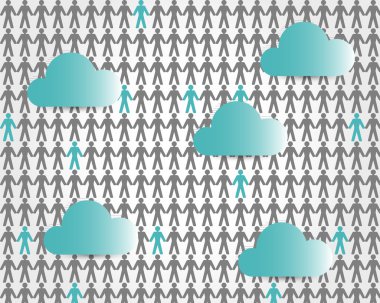 Turkuaz arka plan bulutlar ile