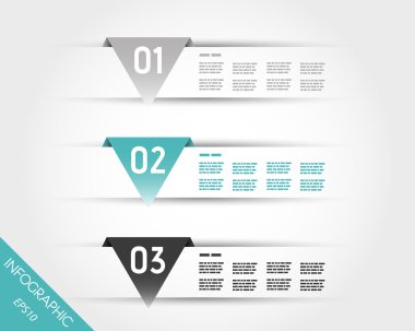 turquoise transparent three triangular infographic stickers clipart