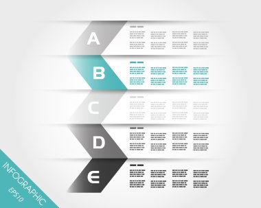 Turkuaz şeffaf zig zag infographics harfleri ile