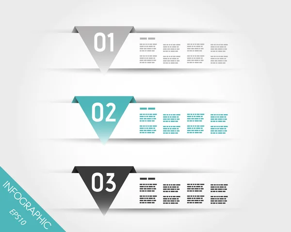 Turquoise transparent three triangular infographic stickers — Stock Vector