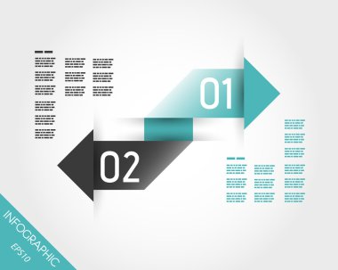 İki bağlı turkuaz Infographic ok