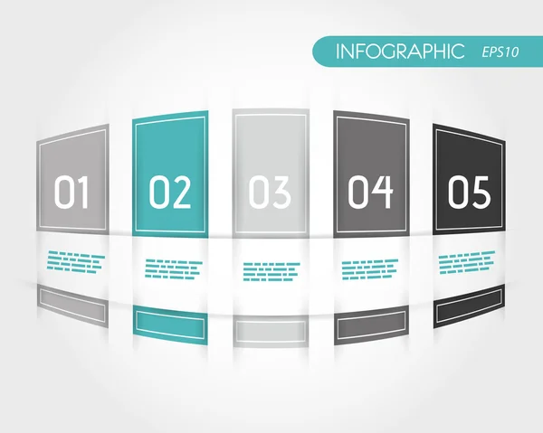 Turquoise afgeronde infographics met rand — Stockvector