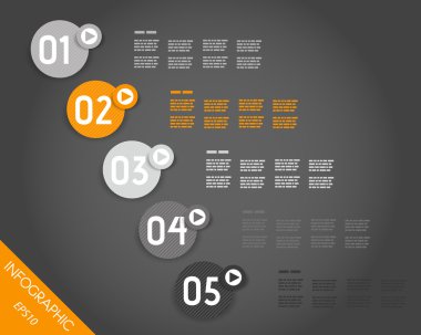 koyu turuncu çizgili Infographic numaraları yüzük