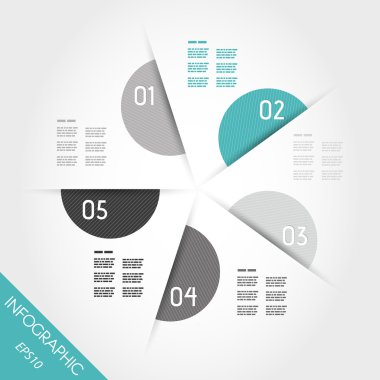 Turkuaz Infographic daire semicircles dan