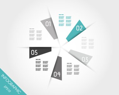Turkuaz Infographic daire trapeziums dan