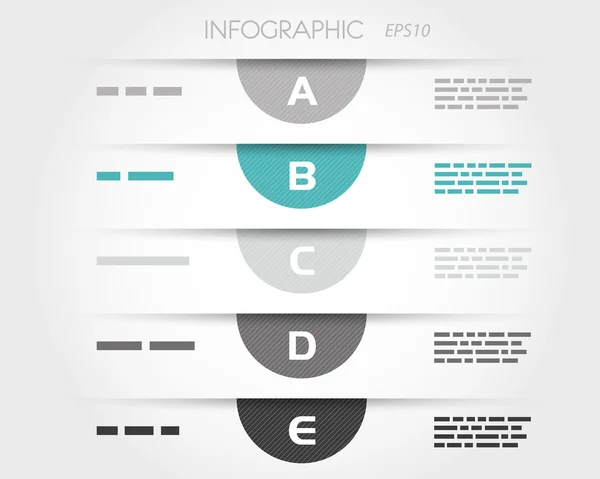Turquoise transparante gestreepte halfronde infographic — Stockvector