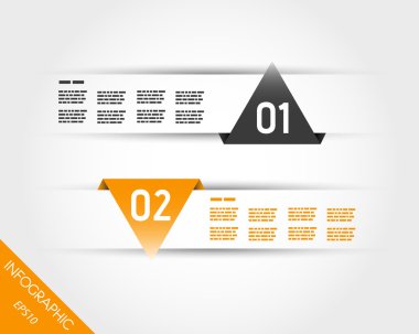 iki portakal üçgen Infographic stickes