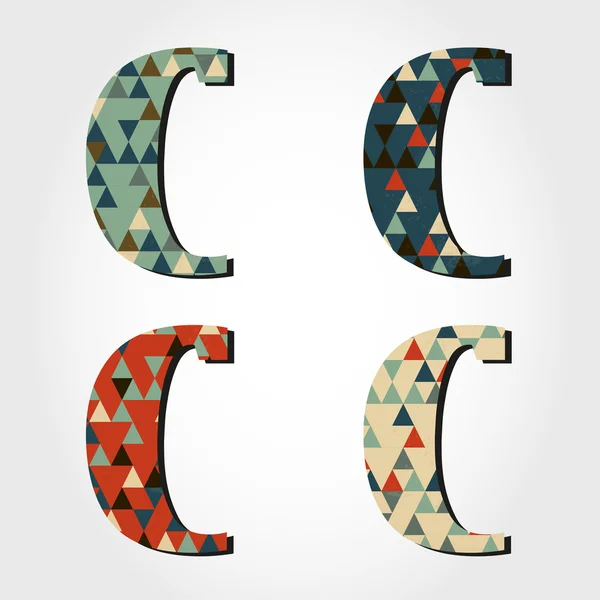 Retro letter C — Stock Vector