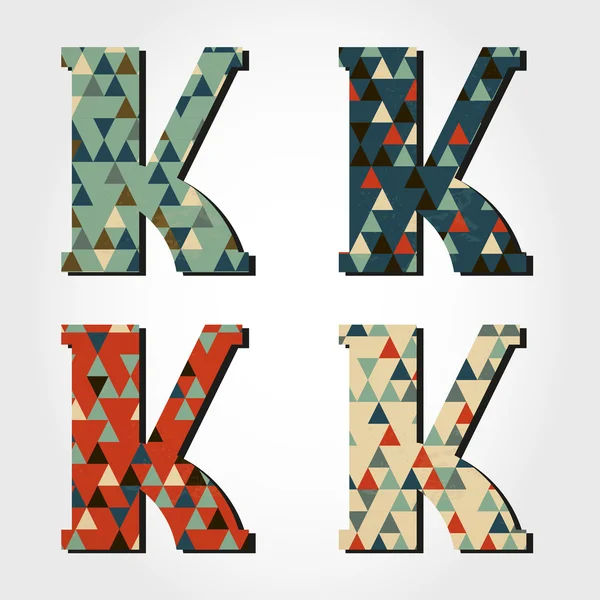Retro alfabet k — Stockvector