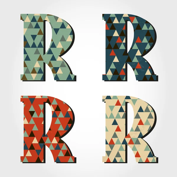 Rétro lettre R — Image vectorielle