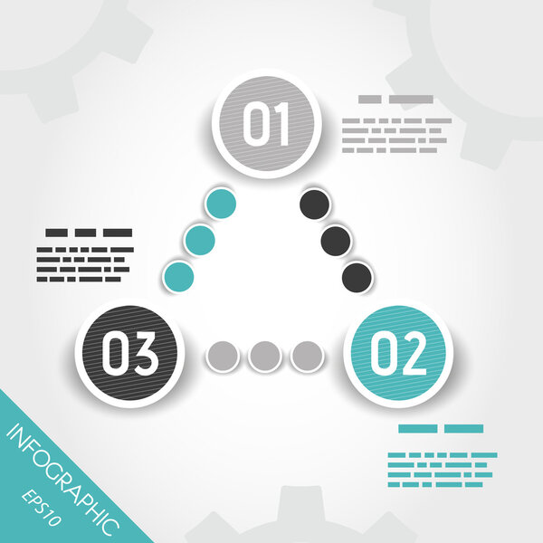 turquoise striped three circle button