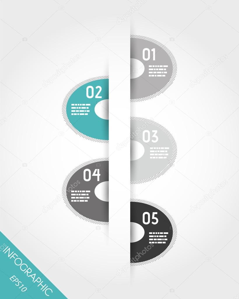turquoise wave infographic elements with numbers