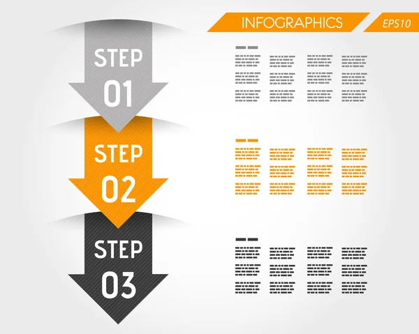 Tre orange infographic pilarna — Stock vektor