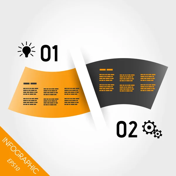 Deux ondes infographiques orange — Image vectorielle