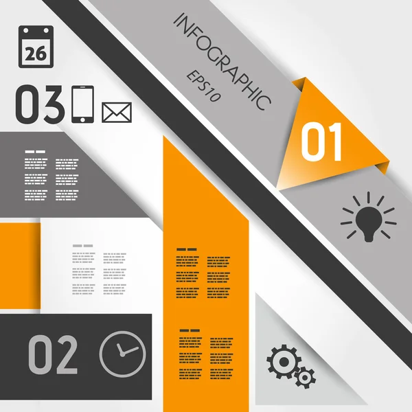 Infografías geométricas abstractas naranja — Archivo Imágenes Vectoriales