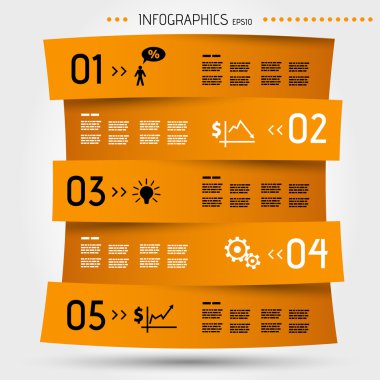 orange zig zag infographic template clipart