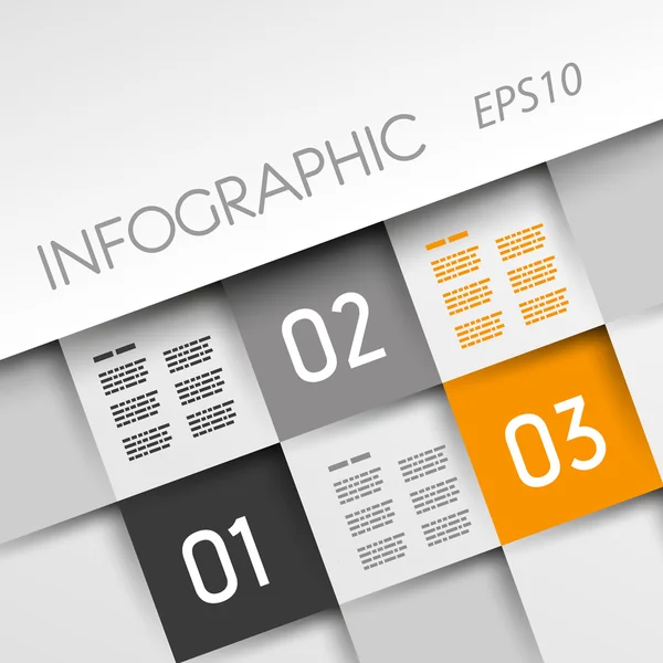 Carré infographique orange avec trois options — Image vectorielle