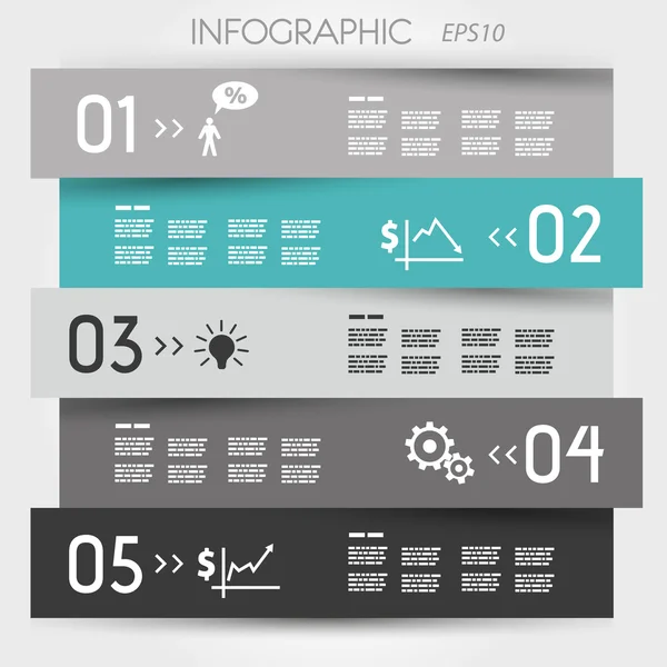 Turquoise zig zag élément infographique — Image vectorielle