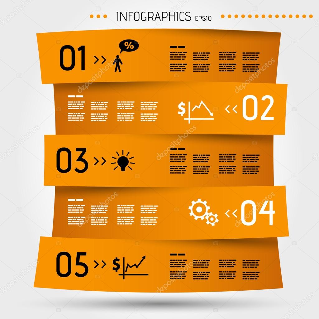 orange zig zag infographic template
