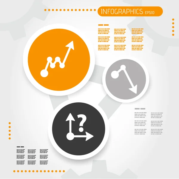 Plantilla de infografía círculo naranja con iconos de negocios — Vector de stock