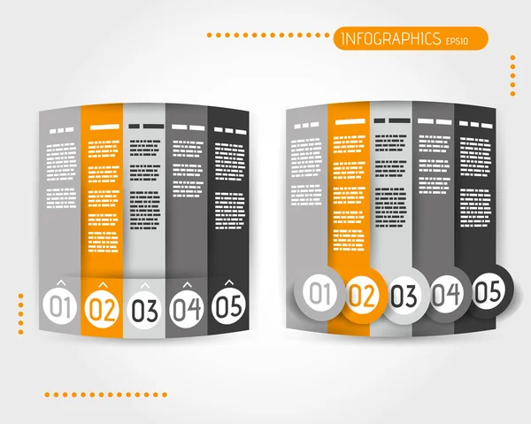 Oranje colonnes infographic set — Stockvector