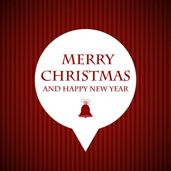 Bulle de Noël rouge avec cloche — Image vectorielle