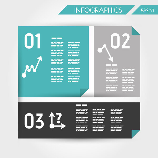 turquoise flat business template with three options