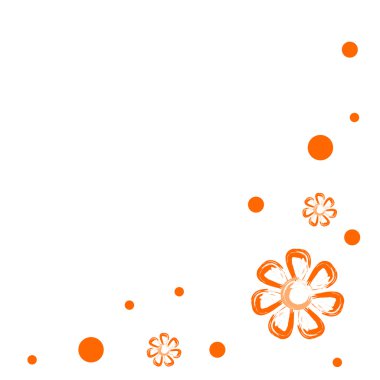pontos de flores de laranja