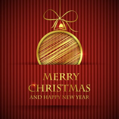 Altın şeritli Noel kartı