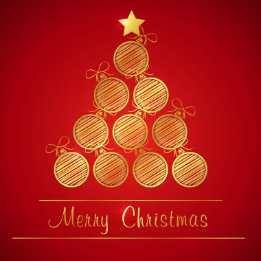 Altın christmas topu ağaç