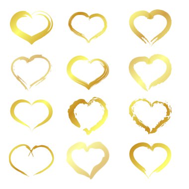 golden hearts clipart