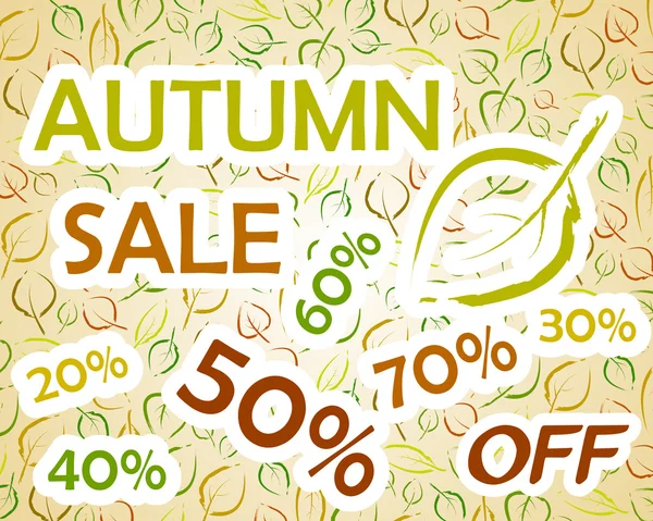 Autumn sale leaves background — Stock Vector