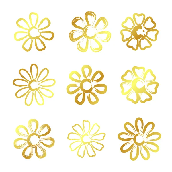 Golden flowers — Stock Vector