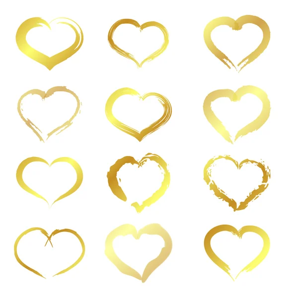 Golden hearts — Stock Vector