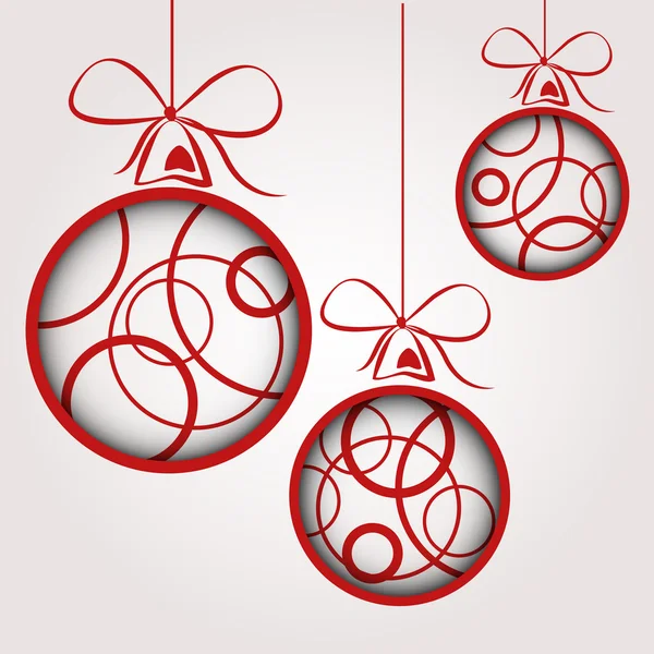 Rode cirkel kerstballen — Stockvector