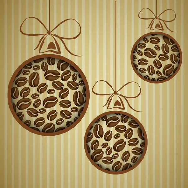 Bolas de Navidad de café — Vector de stock