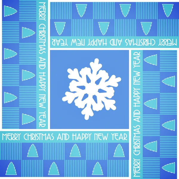 Blue christmas car with squares — Stock Vector