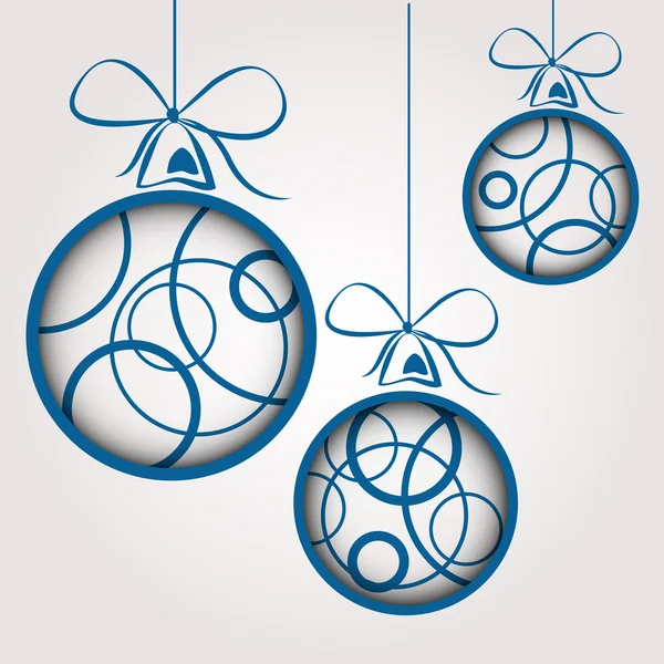 Boules de Noël cercle bleu — Image vectorielle