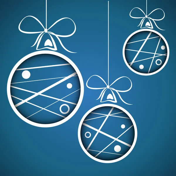 Blue dotted scribbled christmas balls — Stock Vector