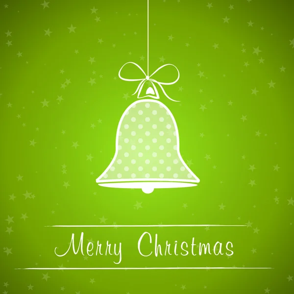 Green dotted christmas bell frame — Stock Vector