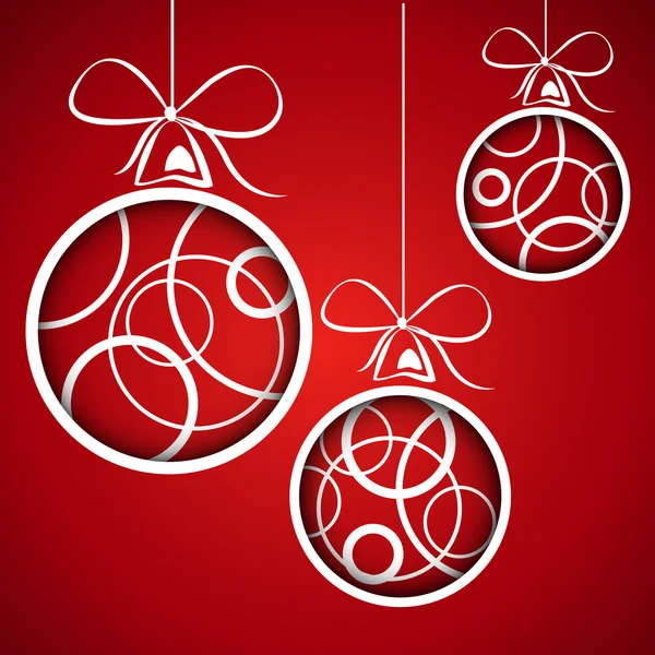 Bolas de Navidad círculo rojo — Vector de stock