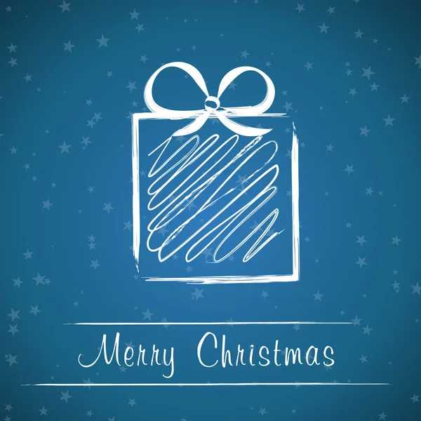 Ciemny niebieski prezent na Boże Narodzenie — Wektor stockowy