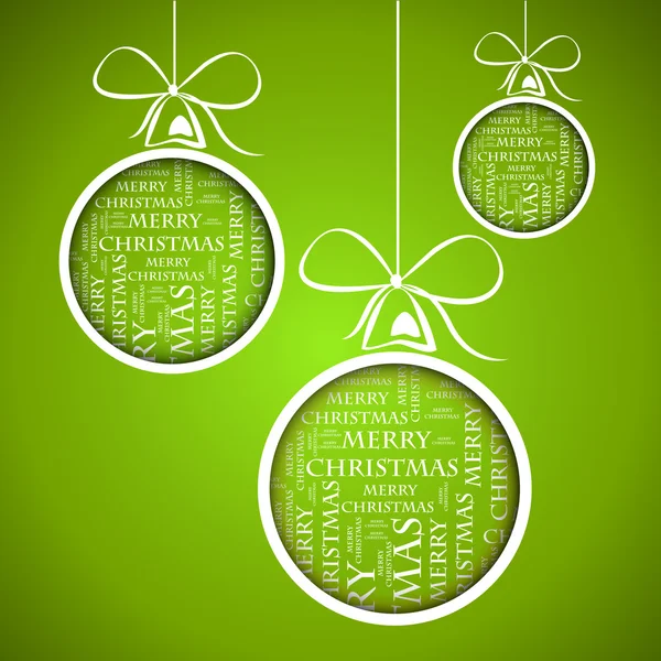 Green merry christmas text — Stock Vector