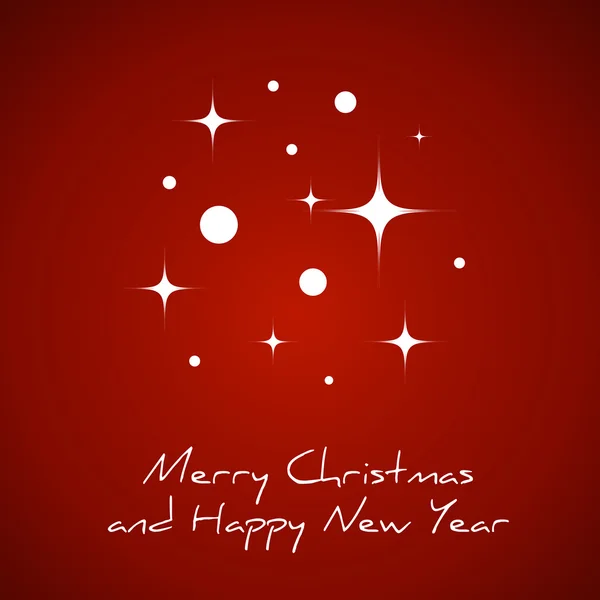 Vœux de Noël rouge avec étoiles et boules — Image vectorielle