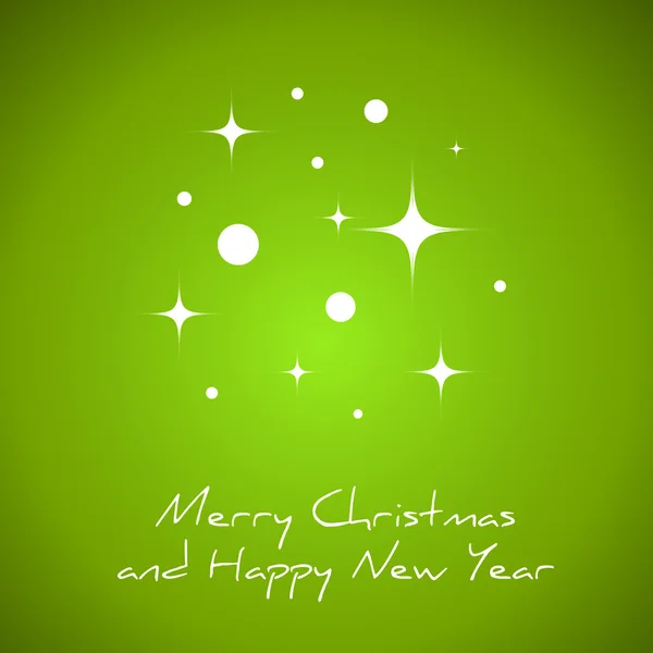 Vœux de Noël vert avec étoiles et boules — Image vectorielle