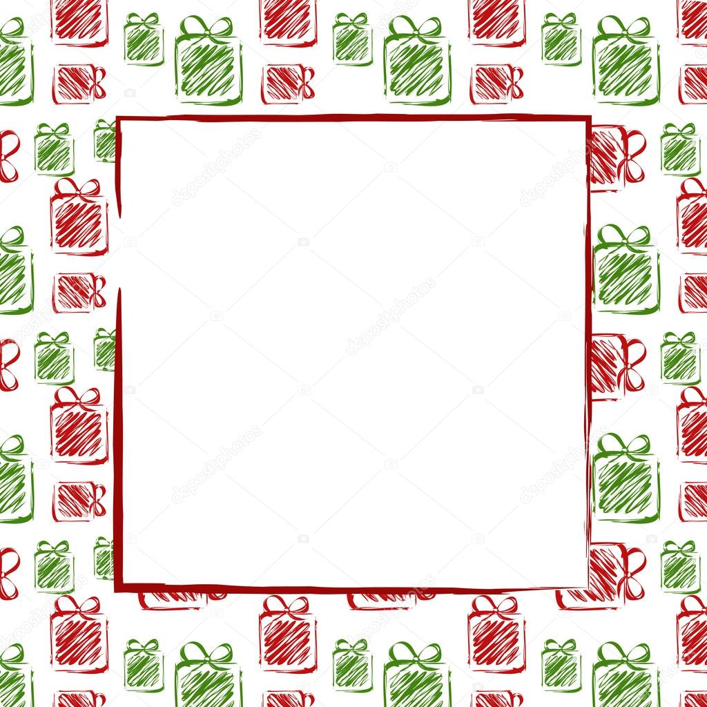 green red drawing gifts frame