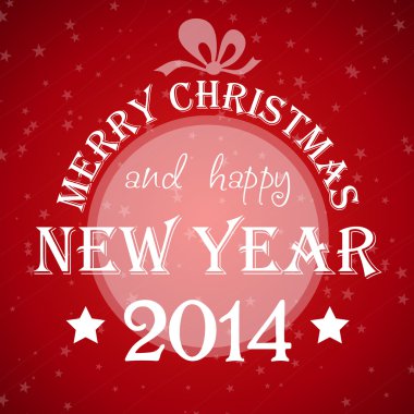 yıldız ile kırmızı yılbaşı yeni yıl kartı