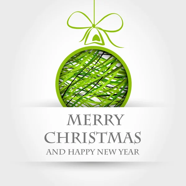Zielony Boże Narodzenie ball z taśmy — Wektor stockowy