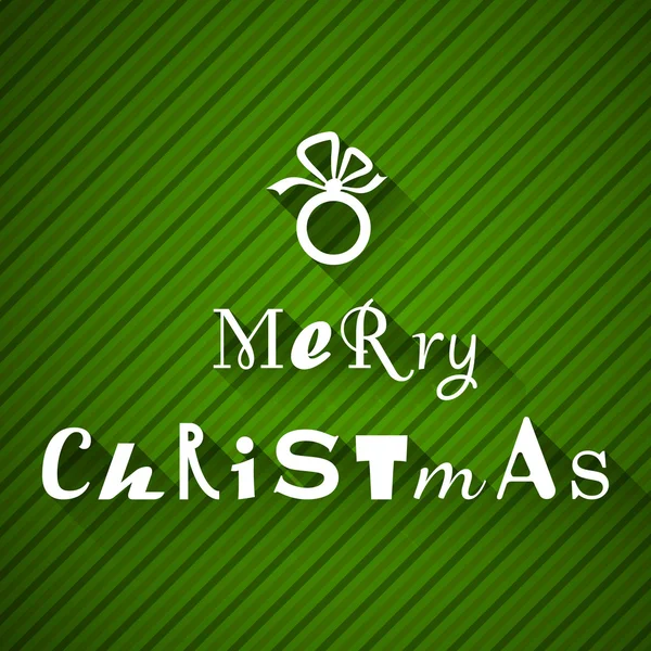 Tarjeta tipográfica de rayas verdes de Navidad — Archivo Imágenes Vectoriales